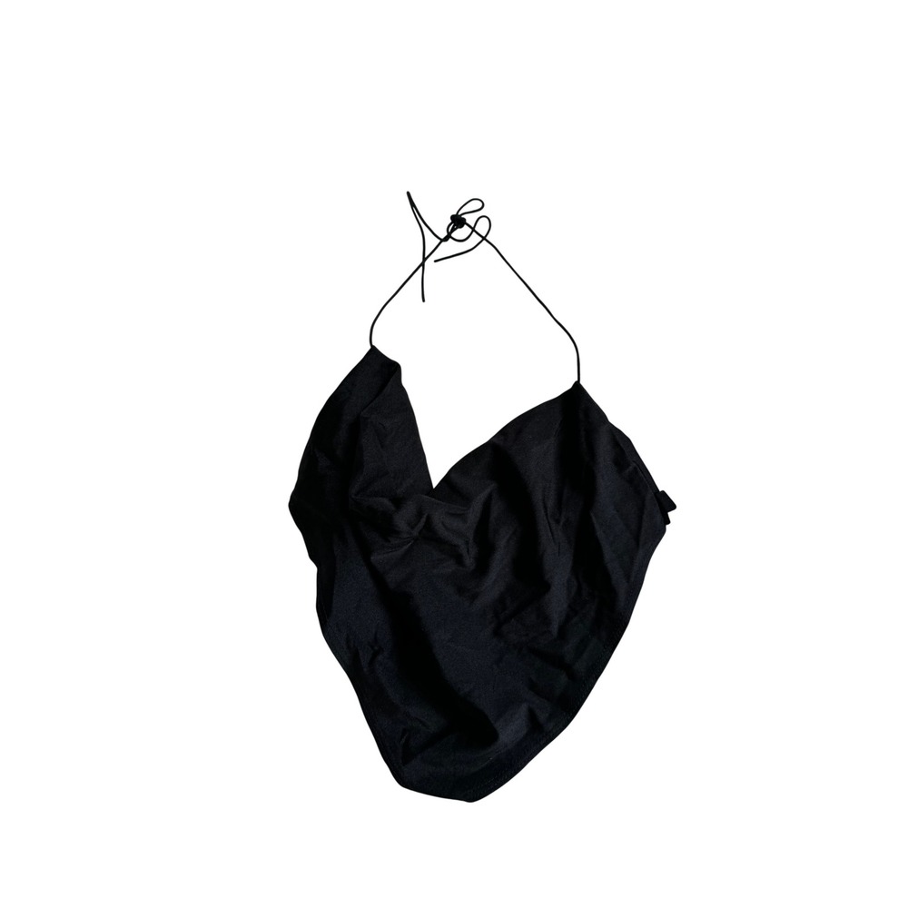 White Fox Boutique Black So Tempting Halter Neck Top Size M